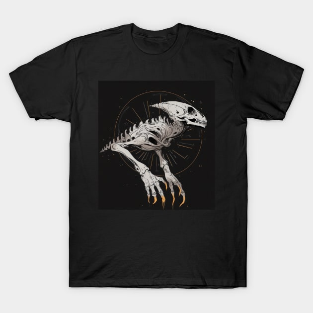 Sketch of an Alien Skeleton T-Shirt by Sheptylevskyi